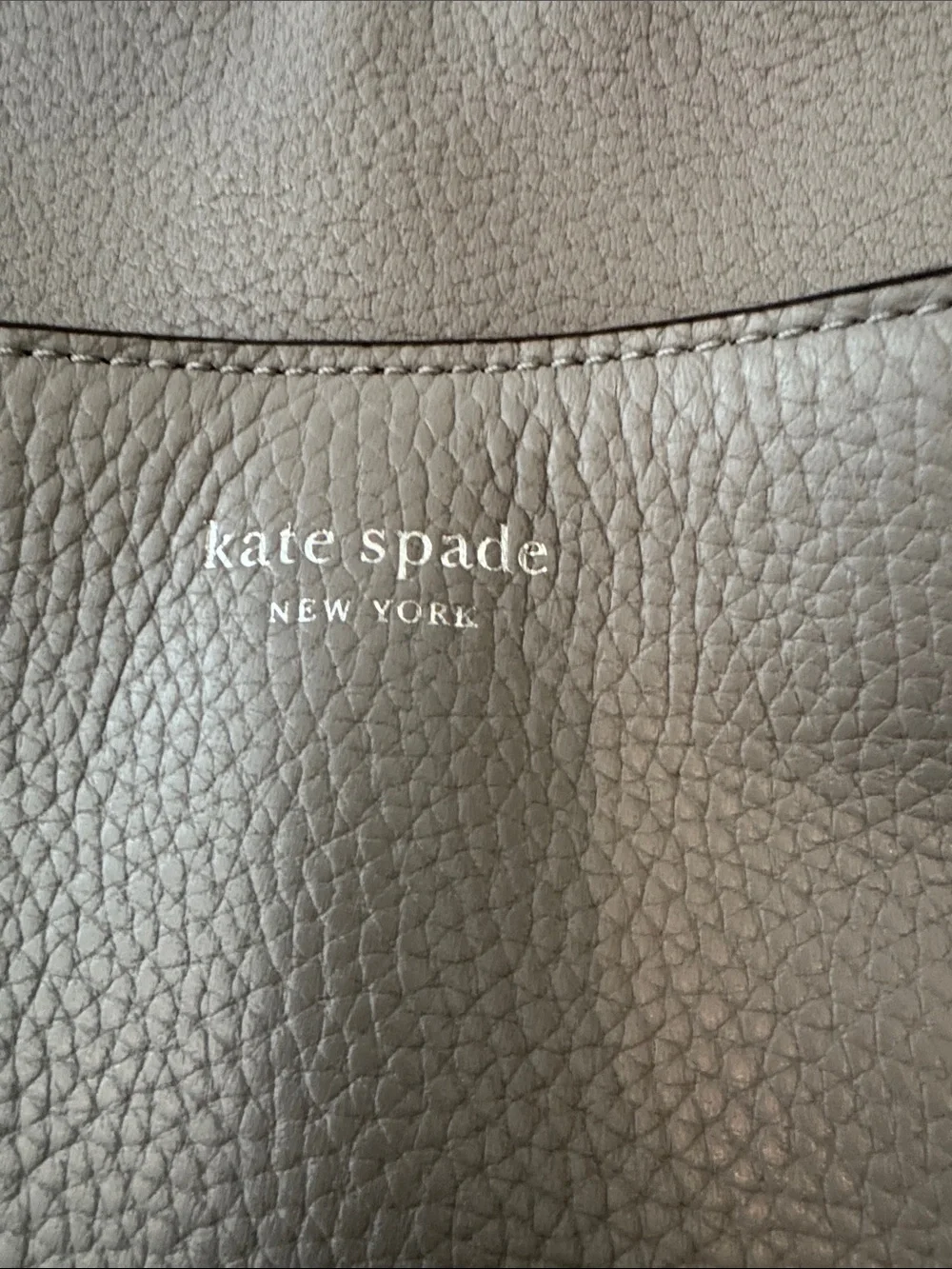 kate spade grey pebbled leather shoulder bag